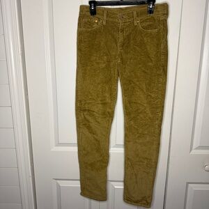 Levi’s Corduroy Pants 5 Pocket Size 28x30 Tan Camel Straight Fit Mens EUC